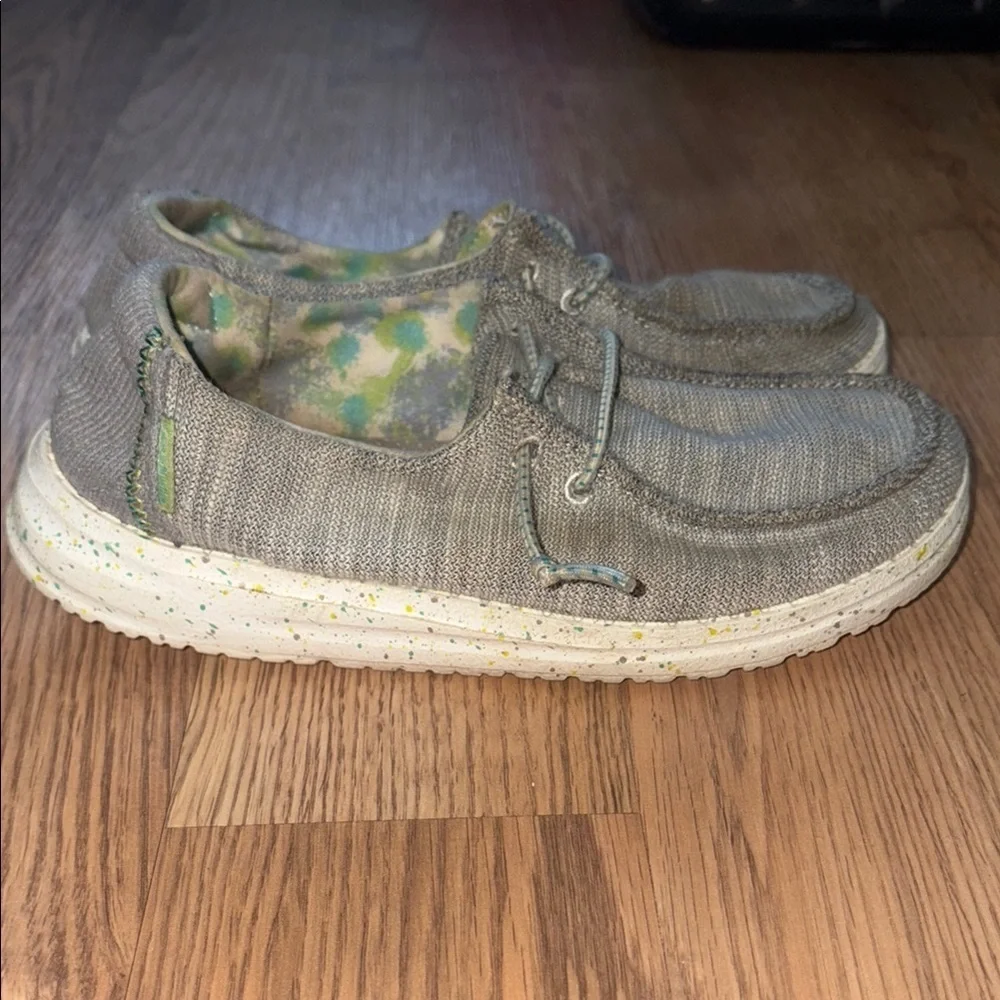 Hey Dude Gray Moccasin Shoes Casual Comfort